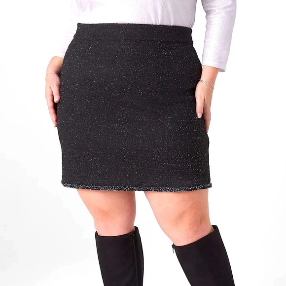 Lane Bryant Dresses & Skirts - 🖤New Lane Bryant Knit Tweed Metallic Thread Mini Skirt🖤